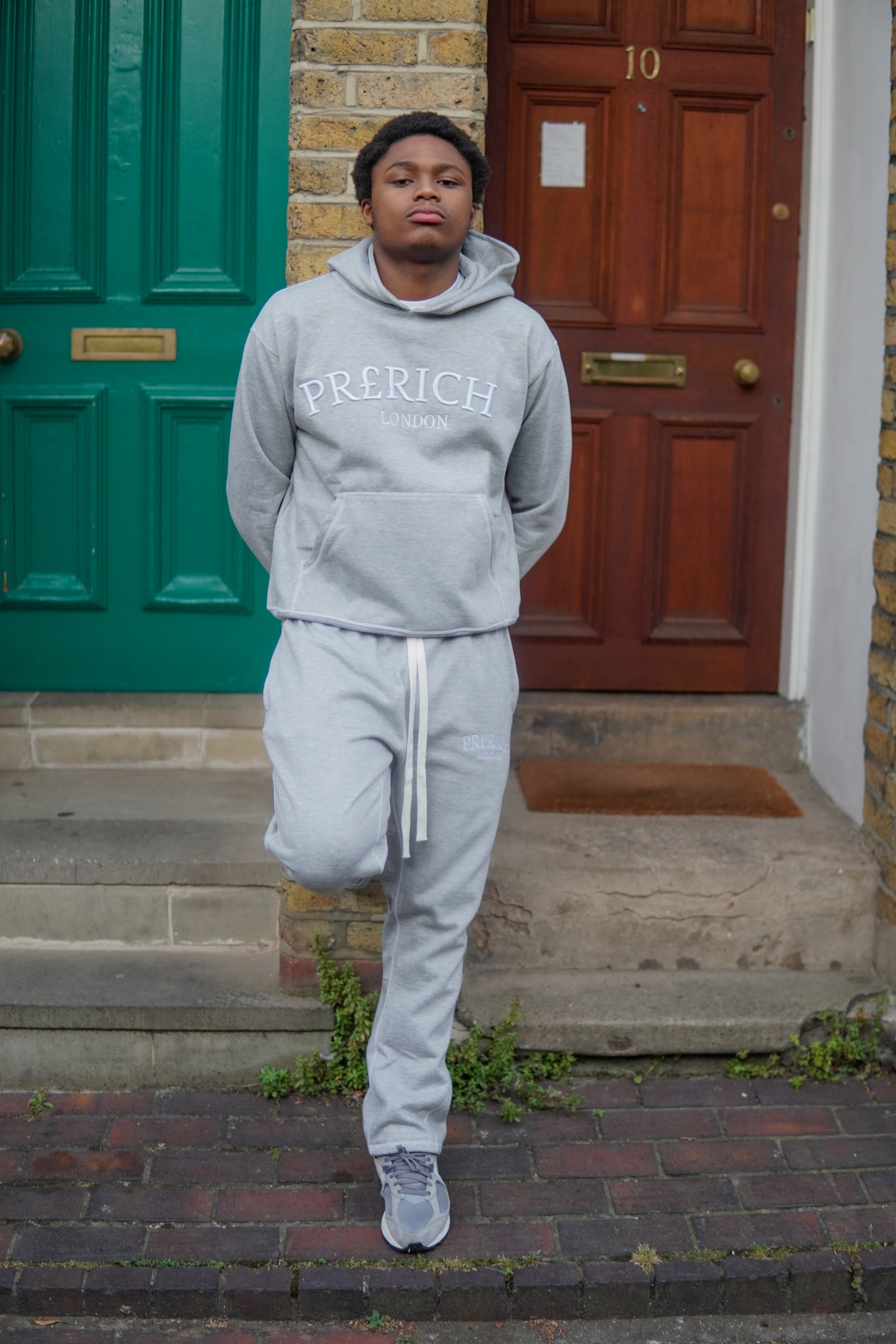 Prerich Grey X White Contrast Tracksuit