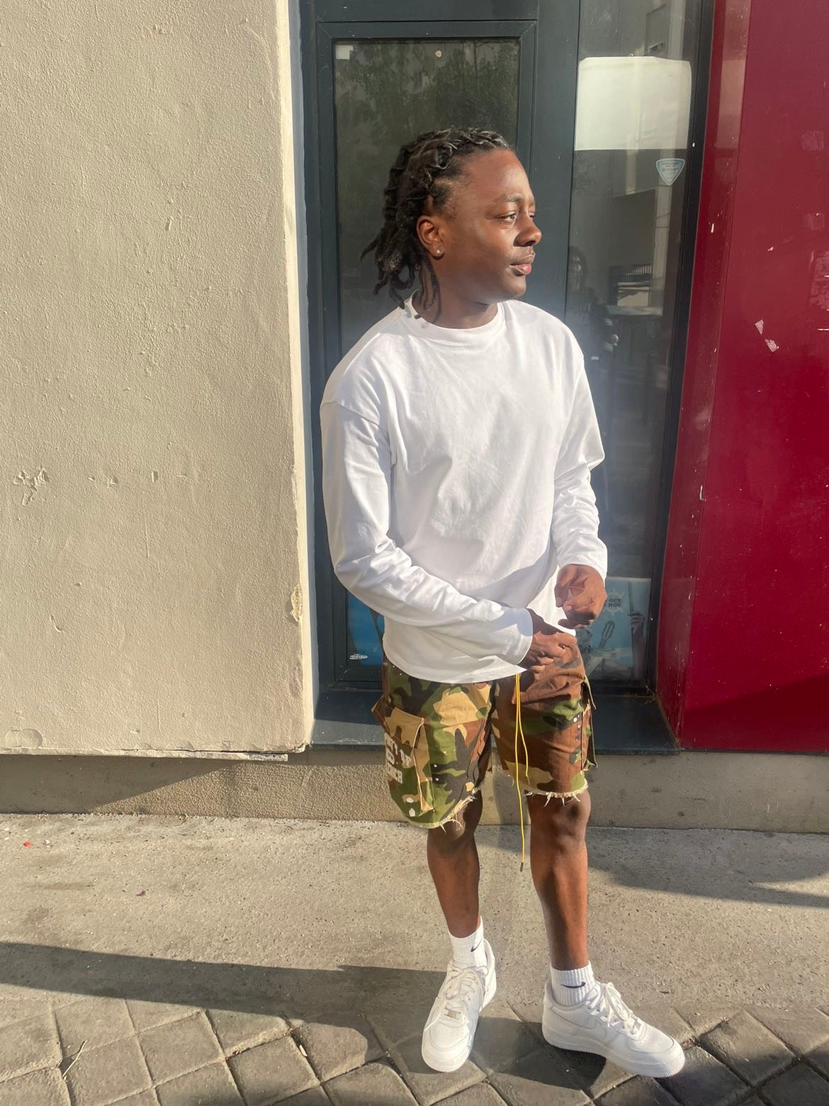 Prerich Camo Appliqué Shorts
